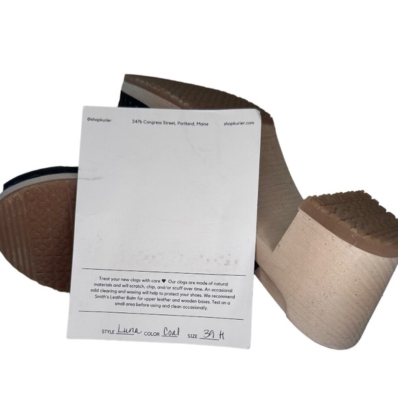 Kurier - Luna Clogs, custom handmade with high base,Coal, made in Portland Maine - Picture 2 of 9